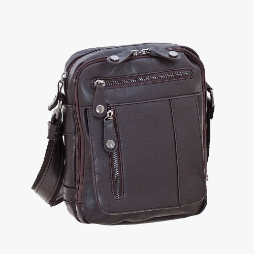 Bartuggi 711-6591, Τσαντάκι Χιαστί, Δερματίνη, Καφέ