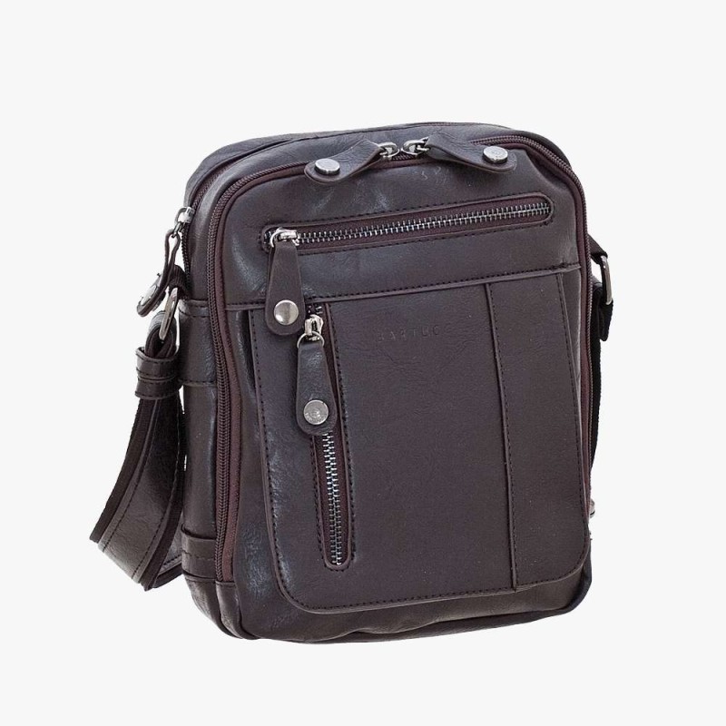 Bartuggi 711-6591, Τσαντάκι Χιαστί, Δερματίνη, Καφέ