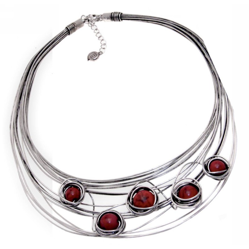 Kostibas 1014-348, Μεταλλικό, Πέτρα, Κόκκινο 