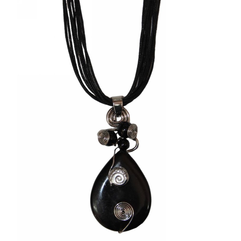 Kostibas 1114-008M, Με πέτρα, Σχοινί, Μαύρο 