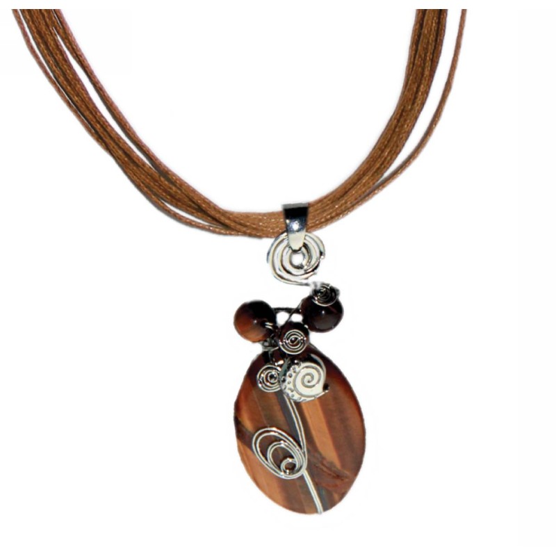 Kostibas 1114-008B, Με πέτρα, Σχοινί, Καφέ 