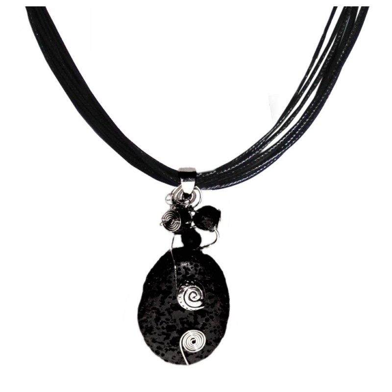 Kostibas 1114-008A, Με πέτρα, Σχοινί, Μαύρο 