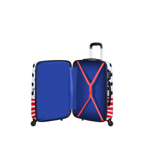 American Tourister 64479-9071 Disney Legends Minnie Blue Dot, Σκληρή, Μεσαία, Λευκό