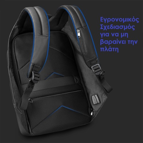 Tigernu T-B3599, Σακίδιο Πλάτης, Ύφασμα, Μαύρο