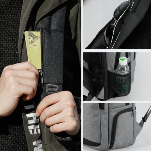 Tigernu T-B3516 Nexus, Σακίδιο Πλάτης, Αδιάβροχο, Ύφασμα, Μαύρο/Γκρι