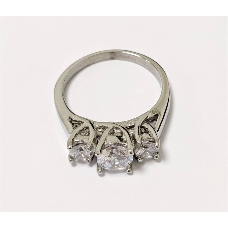 Kostibas 2513-444A, Δαχτυλίδι, Ατσάλι, Στρας, Ασημί 