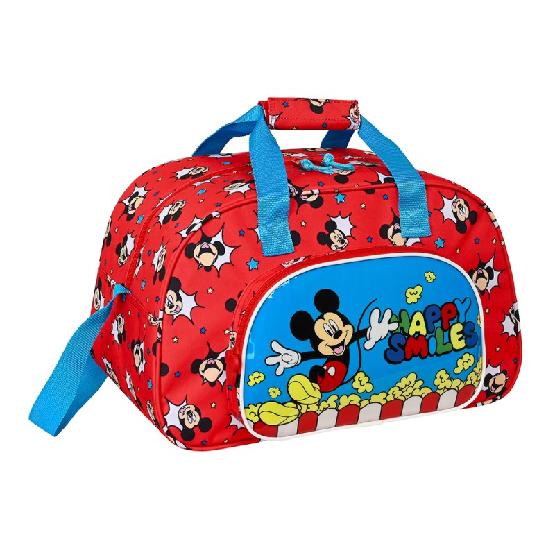 Safta 712214273 Mickey Mouse Happy Smiles, Ύφασμα, Παιδικό Σακ Βουαγιάζ, Κόκκινο