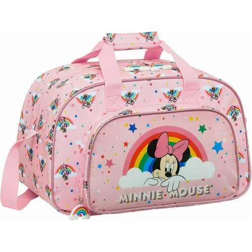 Safta 712112273 Minnie Rainbow, Ύφασμα, Παιδικό Σακ Βουαγιάζ, Ροζ