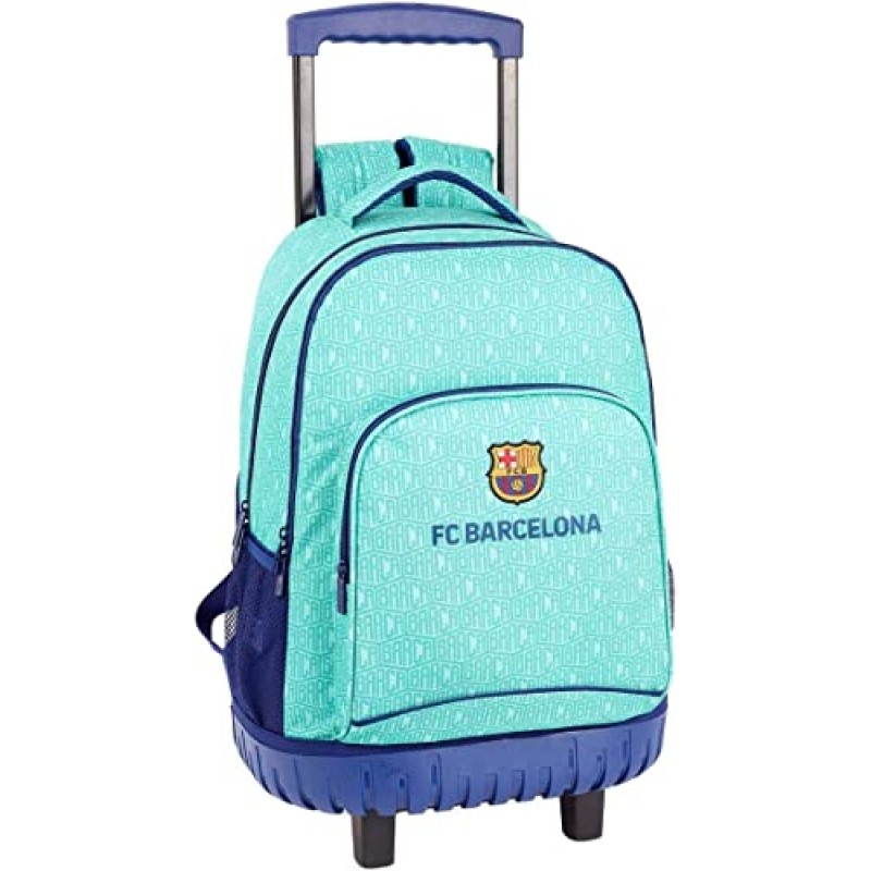 Safta 611926818 Barcelona, Τροχήλατη Σχολική Τσάντα, Ύφασμα, Τυρκουάζ