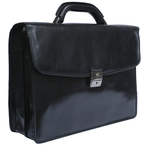 Tony Perotti Li-8008-40, Χαρτοφύλακας, Δέρμα, Δίχωρος, Μαύρο