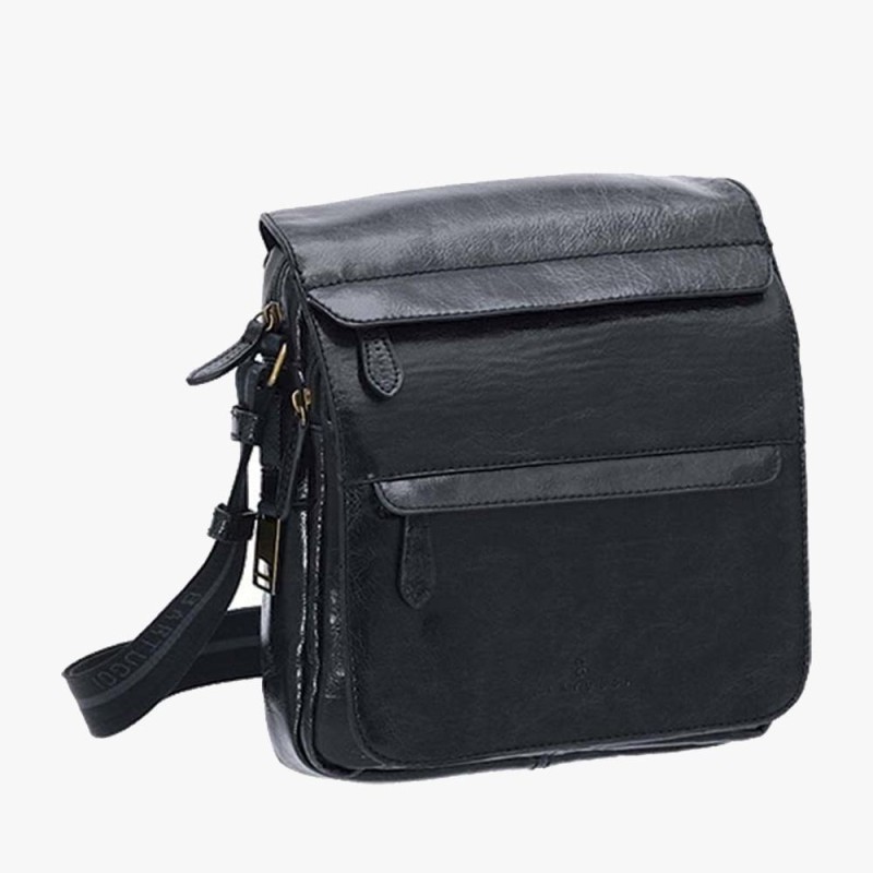 Bartuggi 700-6428, Τσαντάκι Χιαστί, Δερματίνη, Μαύρο