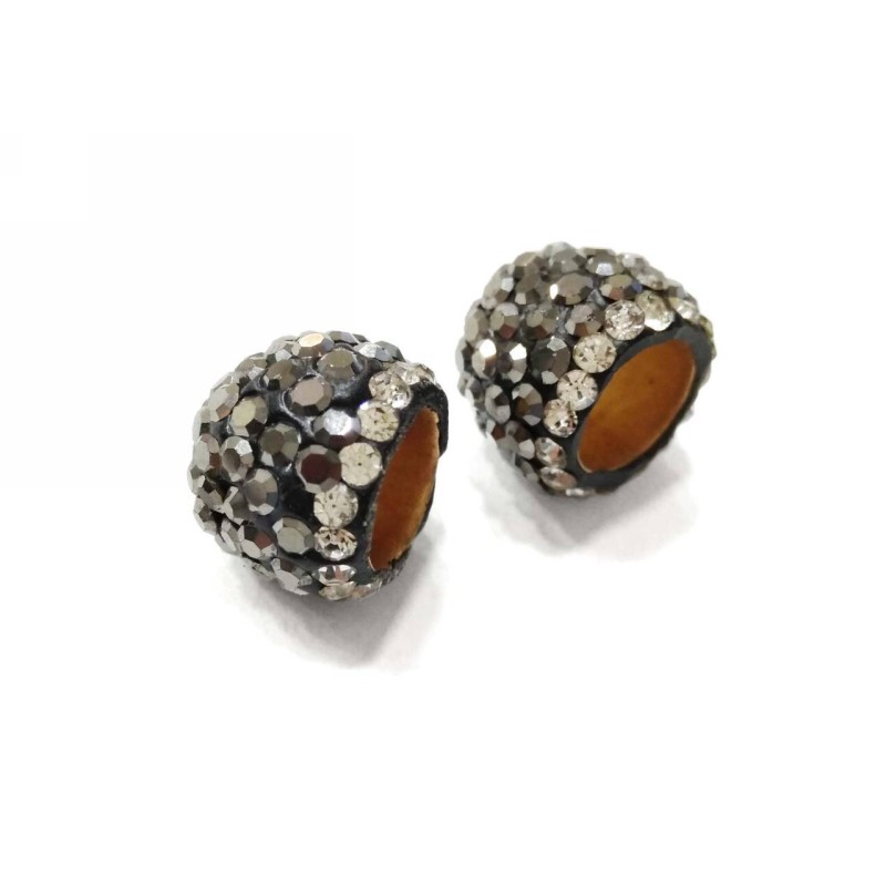 Kostibas 3821-415F, Καπάκια, Στρας, Ασημί, 10τμχ