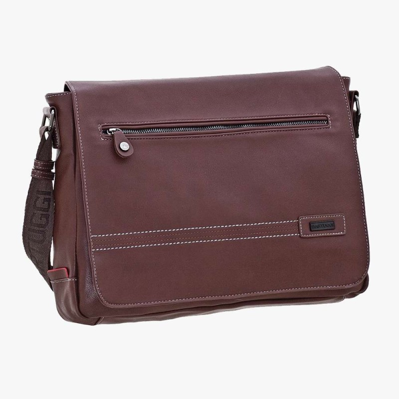 Bartuggi 711-6487, Τσαντάκι Χιαστί, Δερματίνη, Καφέ