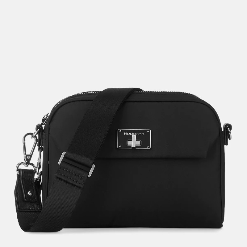 Hedgren HLBR02-003 Libra Fair, Τσάντα Γυναικεία Χιαστί, Πολυεστέρας, Μαύρο