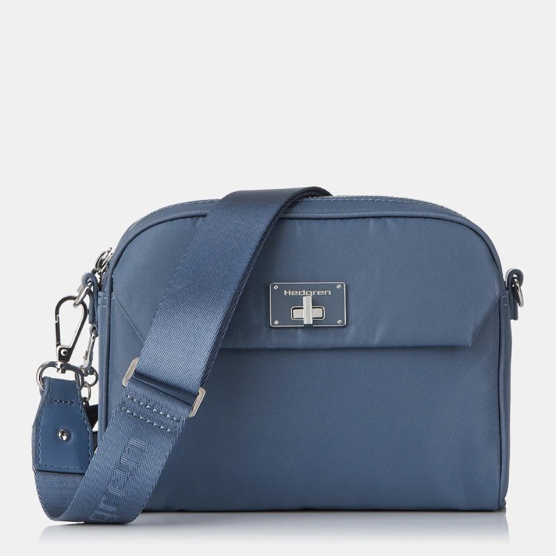 Hedgren HLBR02-368 Libra Fair, Τσάντα Γυναικεία Χιαστί, Πολυεστέρας, Γαλάζιο