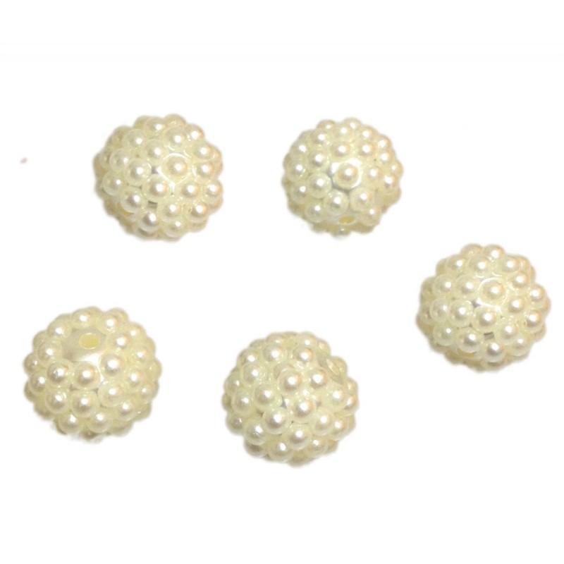 Kostibas 3897-007L, Χάντρες, Ακρυλικό, Λευκό, 50τμχ