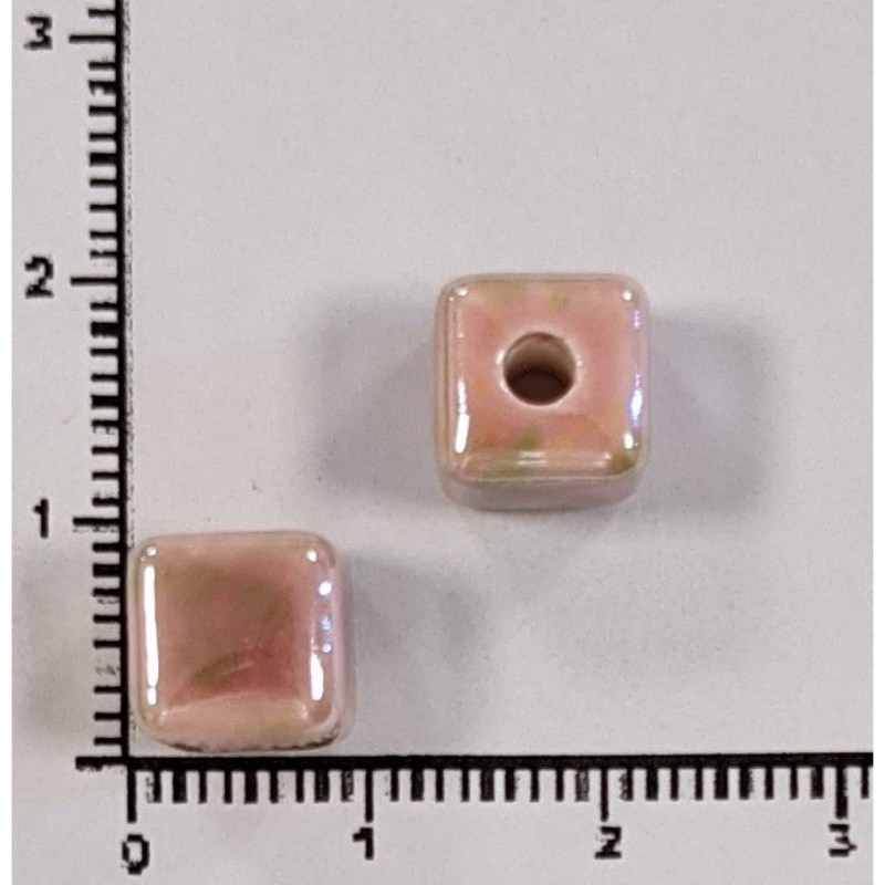 Kostibas 3894-351W, Χάντρες, Κεραμικό, Ροζ/Πράσινο, 20τμχ