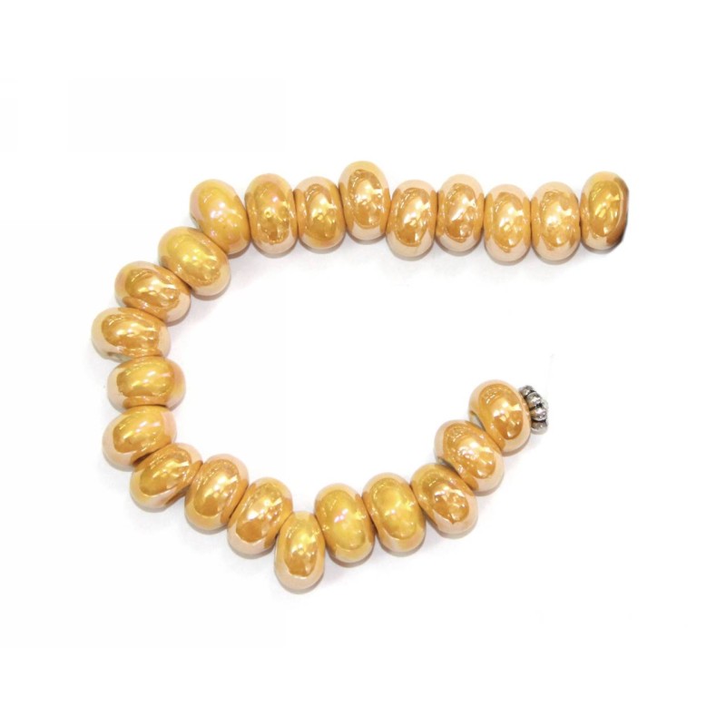 Kostibas 3894-325Y, Χάντρες, Κεραμικό, Κίτρινο, 34τμχ