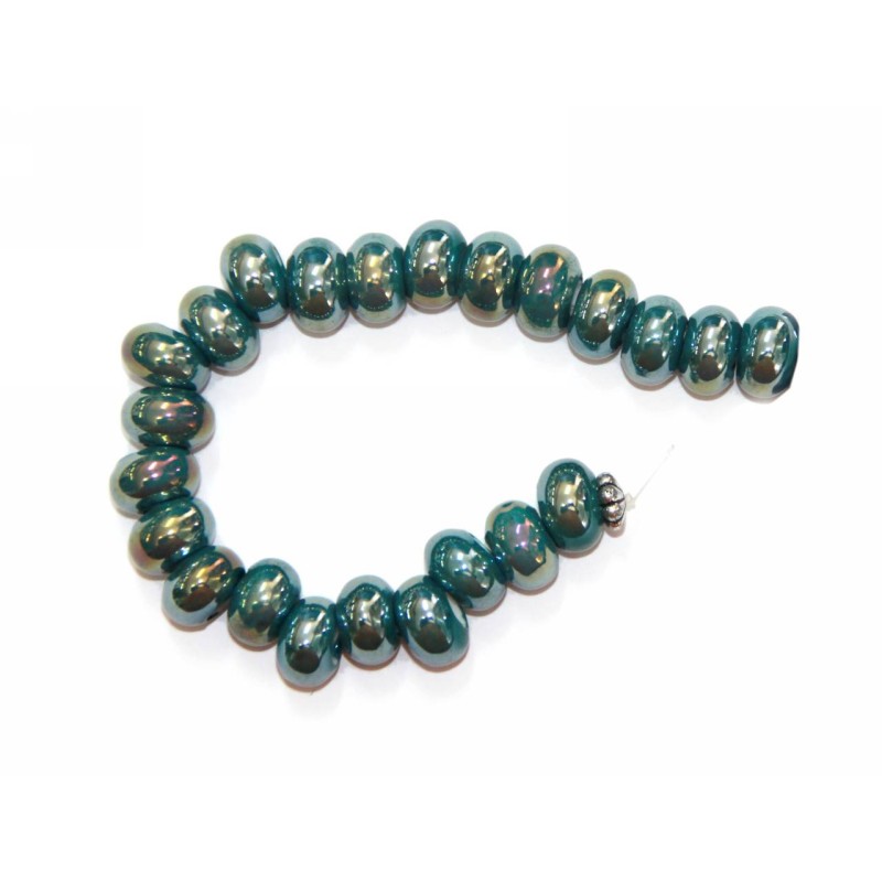 Kostibas 3894-325N, Χάντρες, Κεραμικό, Πετρόλ, 34τμχ