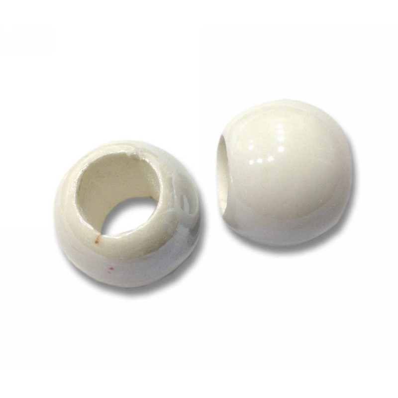 Kostibas 3894-320L, Χάντρες, Κεραμικό, Λευκό, 14τμχ