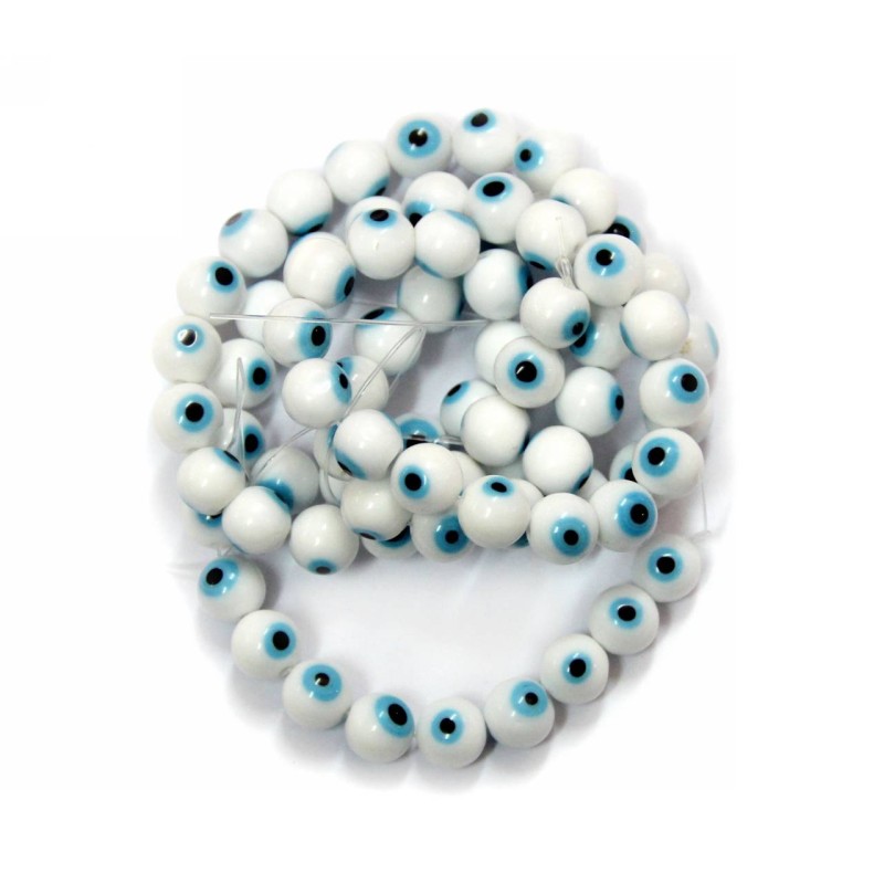 Kostibas 3829-021JL, Χάντρες, Γυαλί, Λευκό, 38τμχ