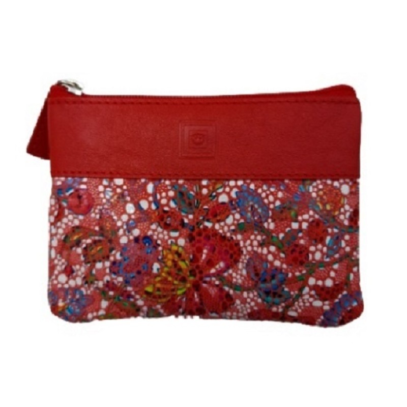 Luxus 40231, Κλειδοθήκη, Δέρμα, Μωσαϊκό, Πουγκί, Κόκκινο 