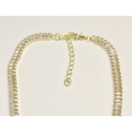 Kostibas 1013-915X, Κολιέ, Ατσάλι, Zircon, Χρυσό