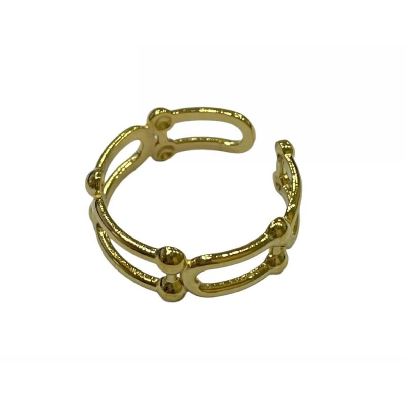 Kostibas 2513-343X8, Δαχτυλίδι, Ατσάλι, Χρυσό