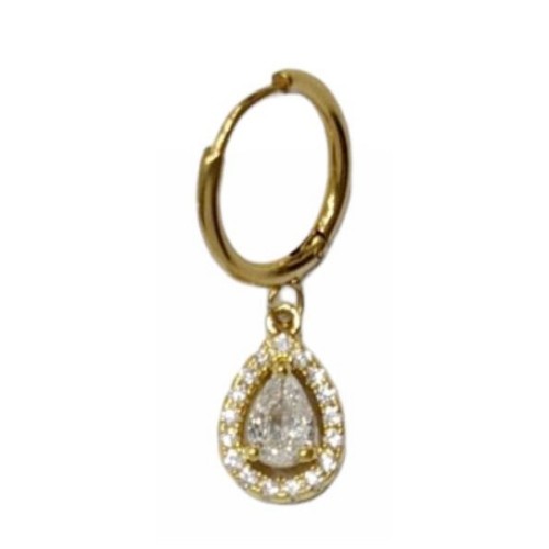 Kostibas 3113-771XL, Σκουλαρίκια κρίκοι, Zircon Ατσάλι, Χρυσό και Λευκό