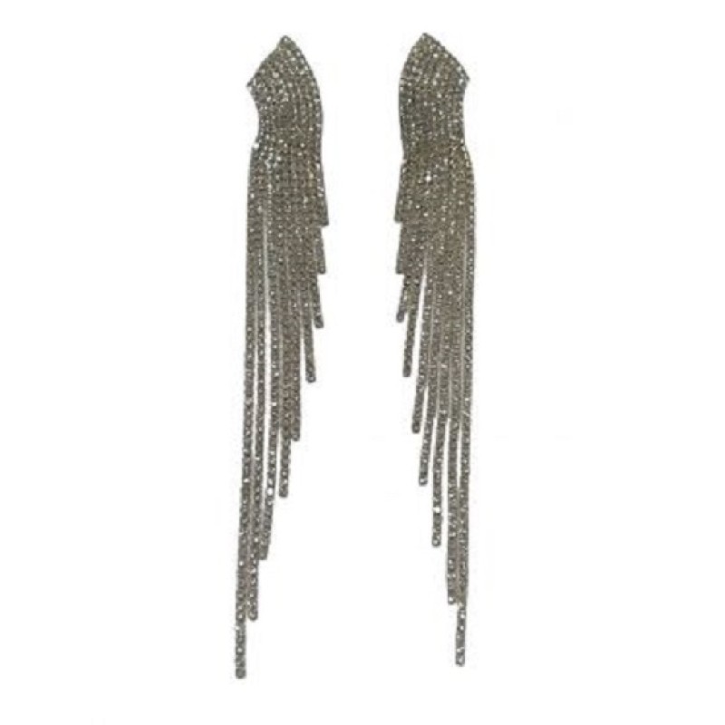 Kostibas 3021-224A, Σκουλαρίκια, Στρας, Λευκό