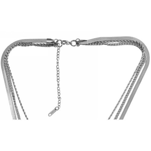 Κολιέ, Kostibas 1013-880A4, Ατσάλι μιξ, Λευκό 