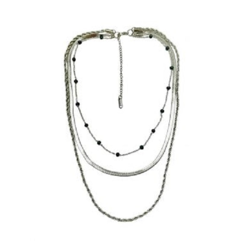 Κολιέ, Kostibas 1013-880A4, Ατσάλι μιξ, Λευκό 