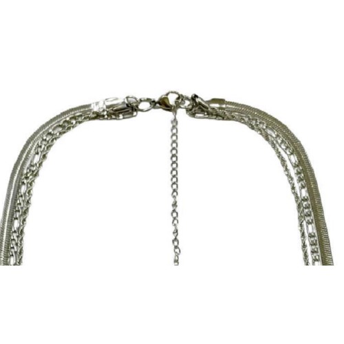 Kostibas 1013-880A2, Κολιέ,  Ατσάλι μιξ, Λευκό 