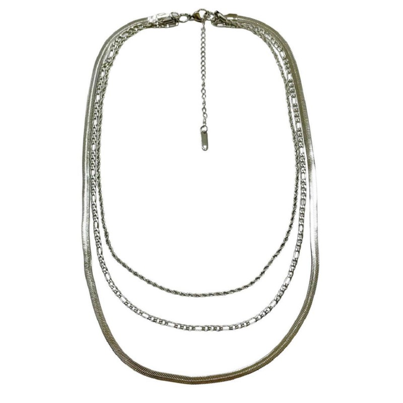 Kostibas 1013-880A2, Κολιέ,  Ατσάλι μιξ, Λευκό 