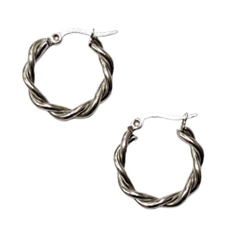 Kostibas 3113-676A, Σκουλαρίκια κρίκοι, Ατσάλι, Ασημί