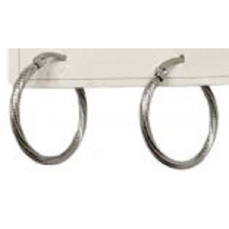 Kostibas 3113-677AD, Σκουλαρίκια κρίκοι, Ατσάλι, Λευκό