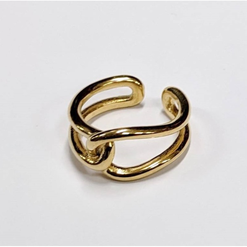 Kostibas 2513-334X8, Δαχτυλίδι, Ατσάλι, Χρυσό