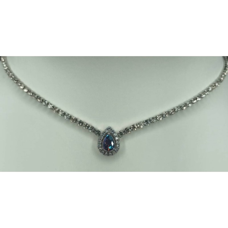 Kostibas 1012-928A1, Κολιέ, Στρας, Ασημί 