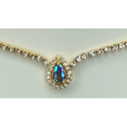 Kostibas 1012-928X1, Κολιέ, Στρας, Χρυσό