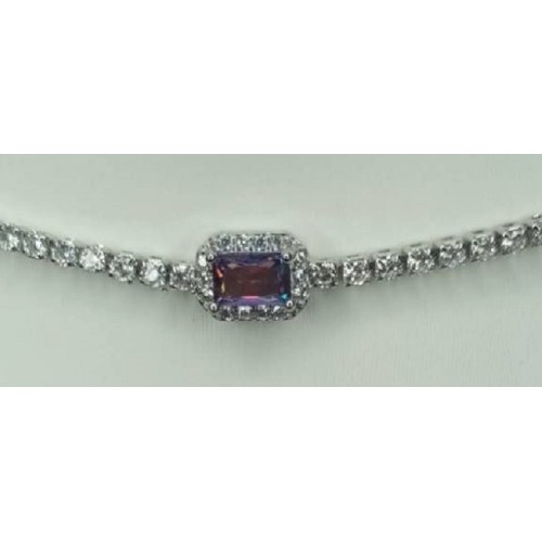 Kostibas 1012-929A1, Κολιέ, Στρας, Μεταλλικό, Ασημί 