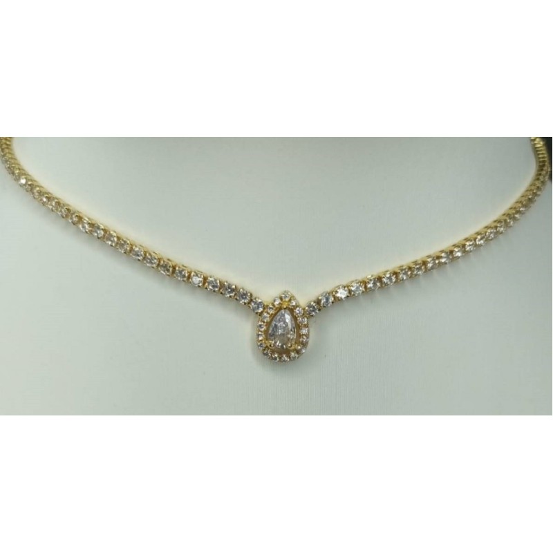 Kostibas 1012-928XL, Κολιέ, Στρας, Μεταλλικό, Χρυσό 