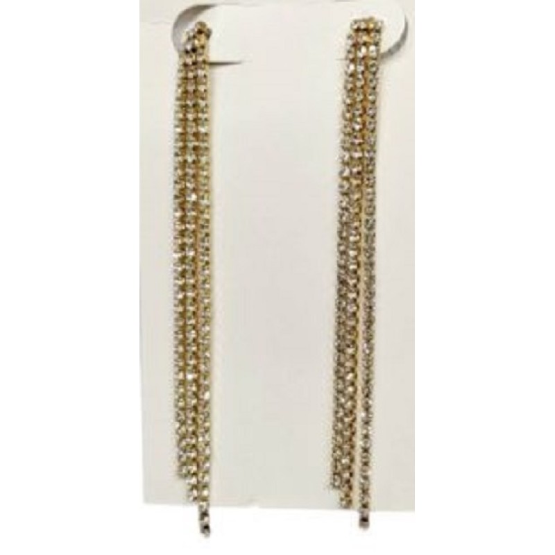 Kostibas 3013-973XL, Σκουλαρίκια, Ατσάλι, Στρας, Χρυσό