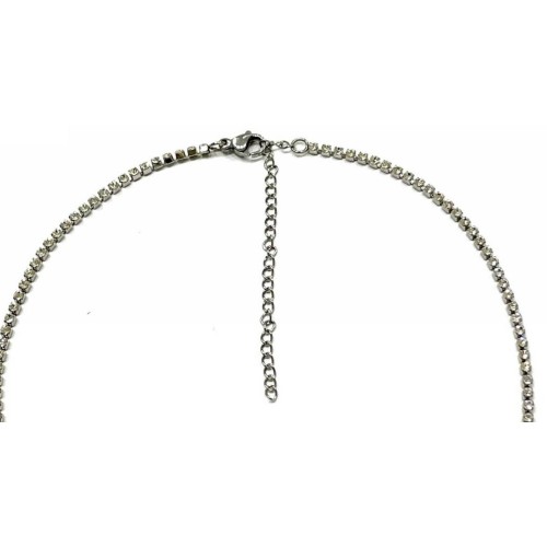 Kostibas 1013-917A1, Κολιέ, Ατσάλι, Στρας, Ατσάλινο