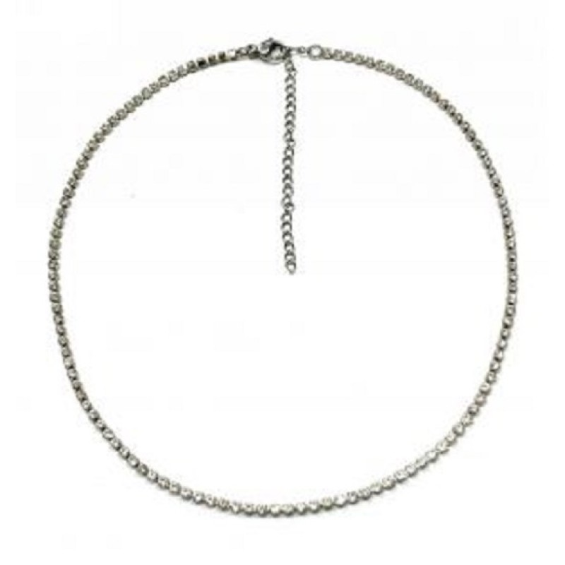 Kostibas 1013-917A1, Κολιέ, Ατσάλι, Στρας, Ατσάλινο