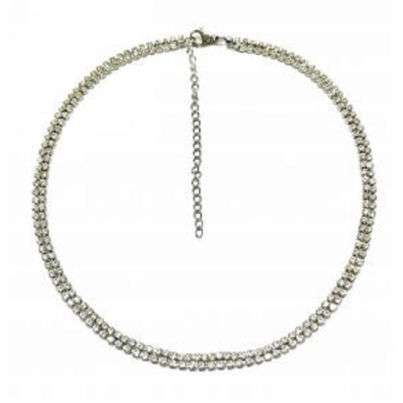 Kostibas 1013-917A2, Κολιέ, Ατσάλι, Στρας, Ατσάλινο