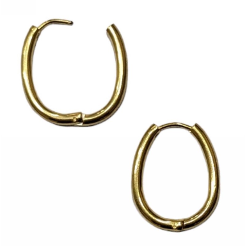 Kostibas 3113-691X, Σκουλαρίκια κρίκοι, Ατσάλι, Χρυσό