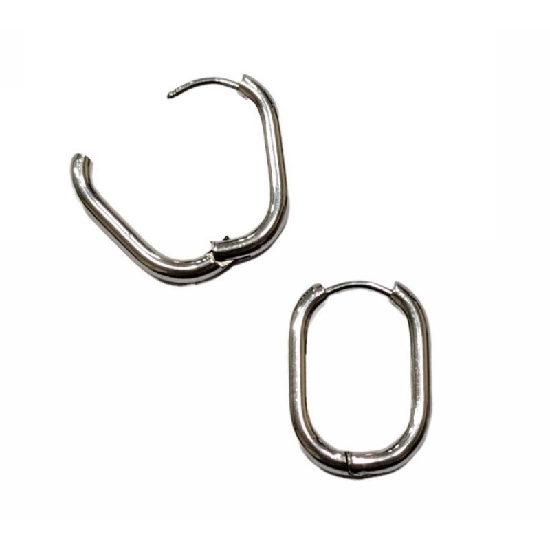 Kostibas 3113-633A, Σκουλαρίκια κρίκοι, Ατσάλι, Λευκό