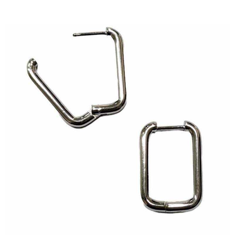 Kostibas 3113-632A, Σκουλαρίκια κρίκοι, Ατσάλι, ΤΕ, Λευκό