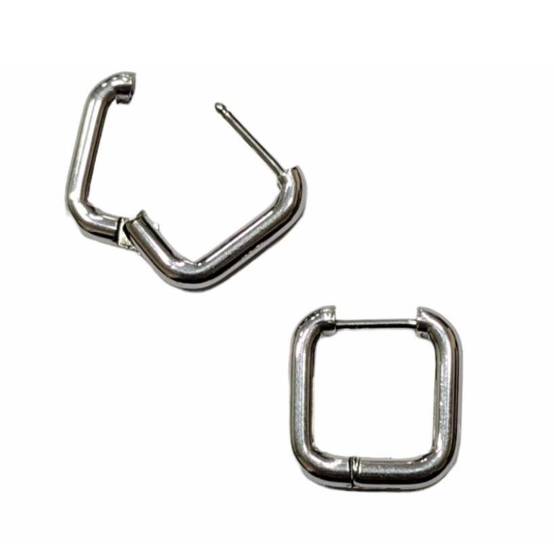 Kostibas 3113-631A, Σκουλαρίκια κρίκοι, Ατσάλι, Λευκό