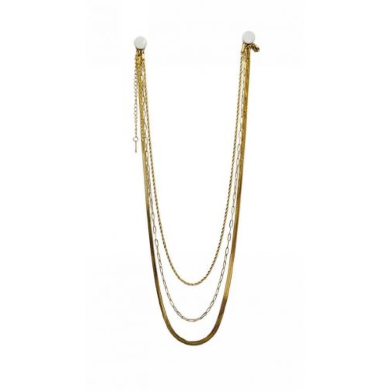 Κολιέ, Kostibas 1013-880X1, Ατσάλι μιξ, Χρυσό